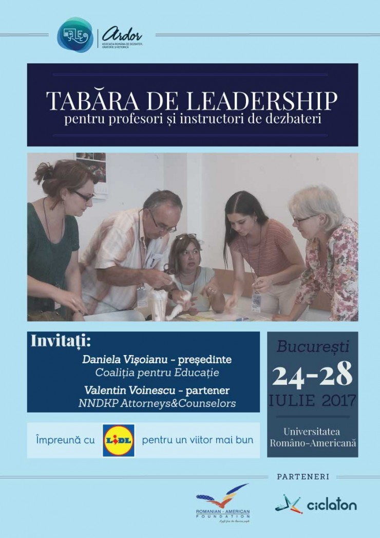 Tabara de leadership pentru profesori si instructori de dezbateri