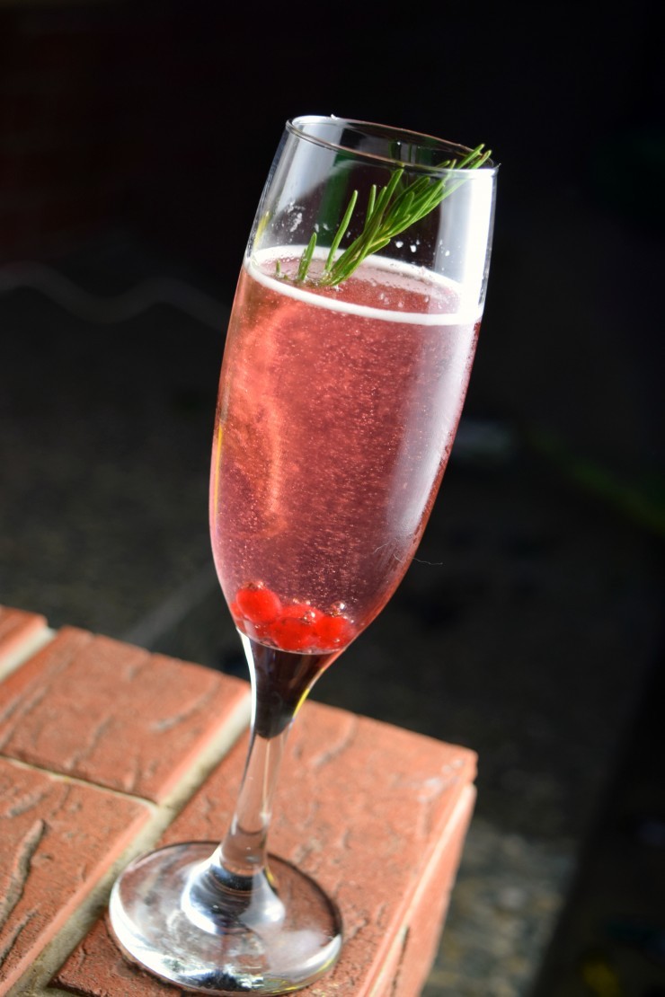 Signature Cocktail #Supernassica - Cranberry Rosemary Prosecco