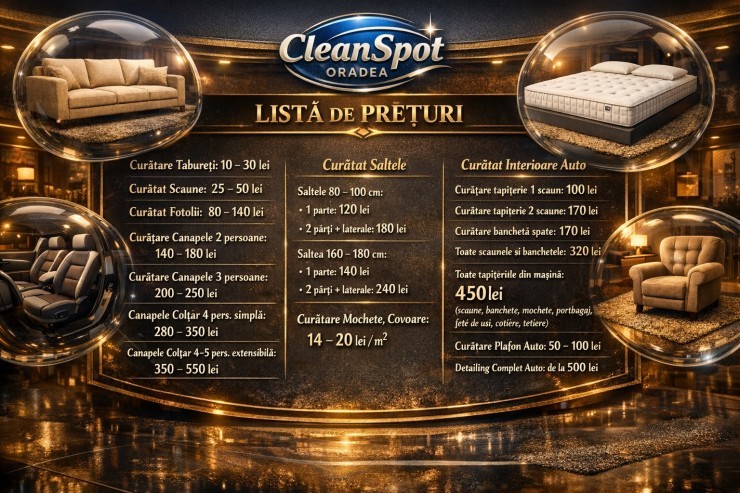 Cea Mai Buna Curatare Tapiterie Oradea | Servicii Profesionale Canapele Saltele Auto