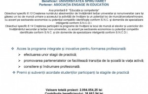 ANUNȚ  CONFERINȚĂ DE LANSARE A PROIECTULUI „PREGĂTIȚI PENTRU VIITOR”  POCU/90/6.13/6.14-107375