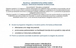 ANUNȚ  CONFERINȚĂ DE PRESĂ A PROIECTULUI „PREGĂTIȚI PENTRU VIITOR”  POCU/90/6.13/6.14-107375