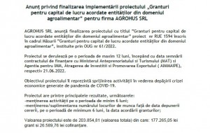 Comunicat de presa-finalizare proiect, AGROHUS SRL