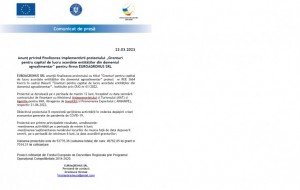 Comunicat de presa-finalizare proiect, EUROAGROHUS SRL