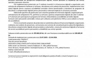 Lansarea proiectului &bdquo;Digitalizarea Asociației Consultanților &icirc;n Dezvoltare Comunitară&rdquo;