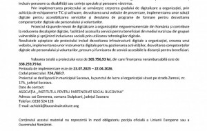 Lansarea proiectului &bdquo;Digitalizarea Asociației Institutul pentru Parteneriat Social Bucovina&rdquo;