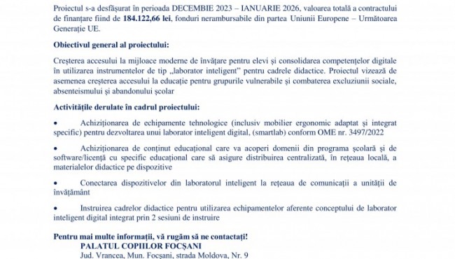Comunicat de presă - &bdquo;PNRR: Fonduri pentru Rom&acirc;nia modernă și reformată!&rdquo;