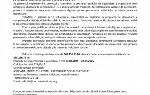 Finalizarea proiectului &bdquo;Digitalizarea Asociației Institutul pentru Parteneriat Social Bucovina&rdquo;